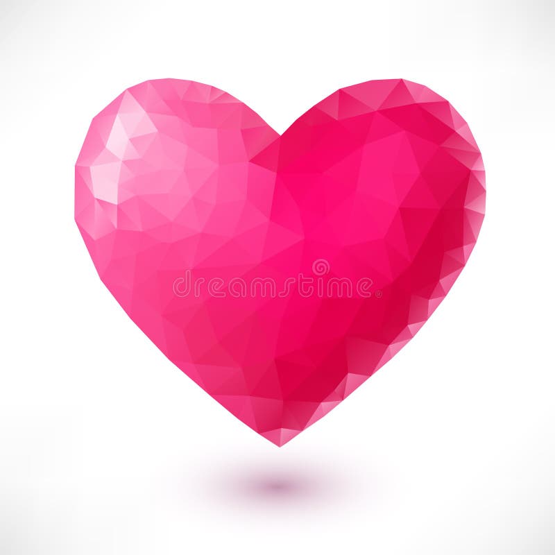 Cuore rosa di origami illustrazione vettoriale Cuore rosa di origami illustrazione vettoriale