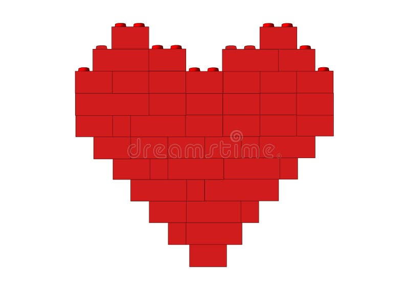 Cuore di Lego illustrazione di stock. Illustrazione di lucido - 6451810