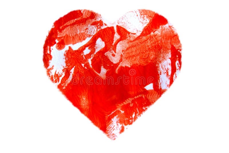 Cuore rosso astratto dipinto illustrazione di stock