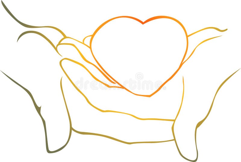 Cuore in sue mani royalty illustrazione gratis Cuore in sue mani royalty illustrazione gratis
