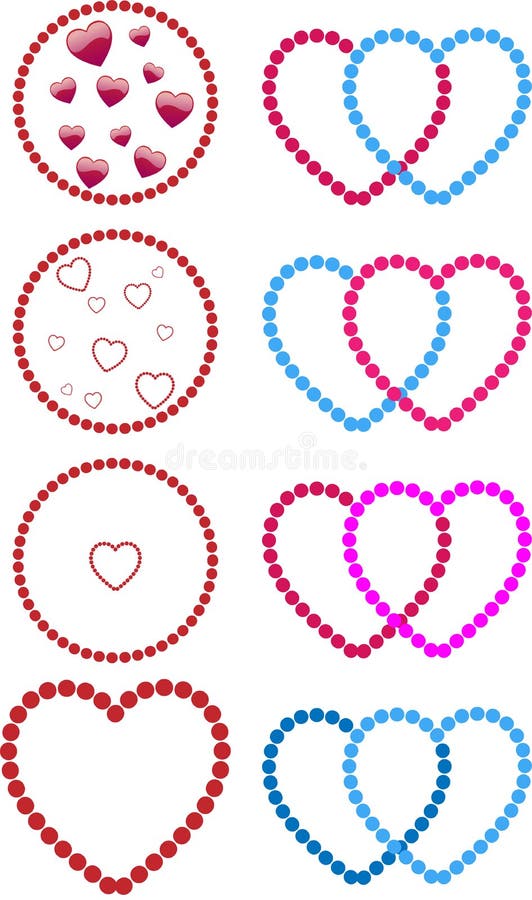 Hearts made with dots. Straight, gay and lesbian couples. Hearts made with dots. Straight, gay and lesbian couples