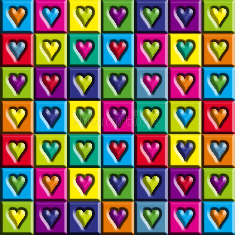 Cuori multicolori illustrazione di stock Cuori multicolori illustrazione di stock
