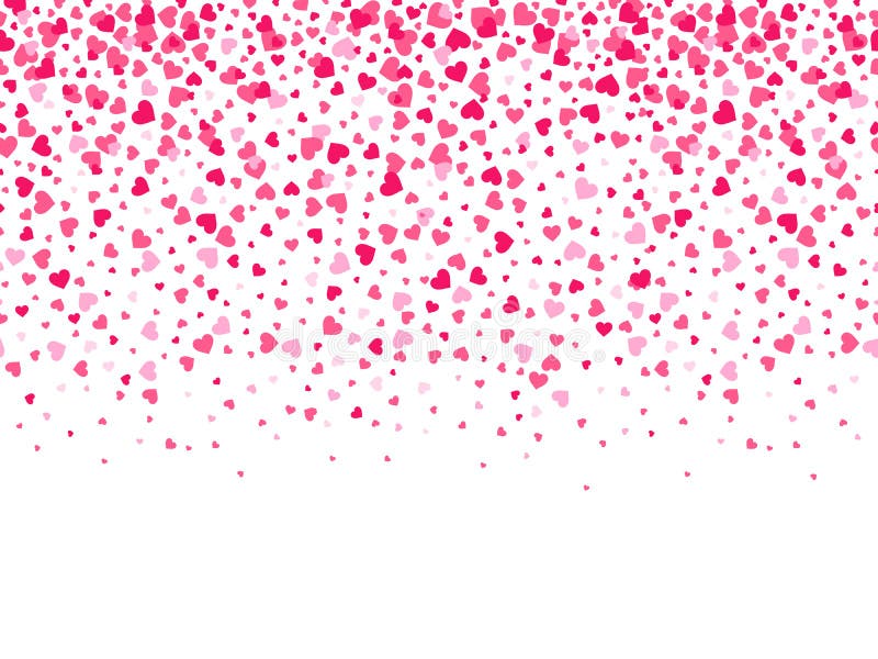 Cuori rossi di caduta Coriandoli del cuore di amore, biglietti di S. Valentino hearted e fondo senza cuciture della carta di gior royalty illustrazione gratis Cuori rossi di caduta Coriandoli del cuore di amore, biglietti di S. Valentino hearted e fondo senza cuciture della carta di gior royalty illustrazione gratis
