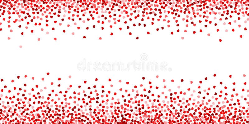 Cuori rossi e rosa - coriandoli su fondo bianco Valentines Day vector border royalty illustrazione gratis Cuori rossi e rosa - coriandoli su fondo bianco Valentines Day vector border royalty illustrazione gratis