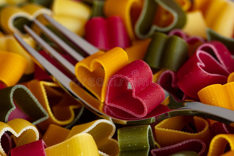 Cuoricini Italian Pasta on a Fork Stock Photo Image of fork, colorful