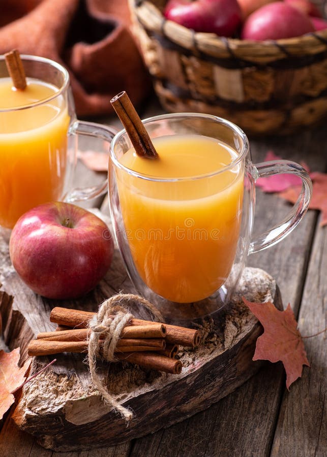 Cup of Apple Cider with Cinnamon Stick Stock Image Image of