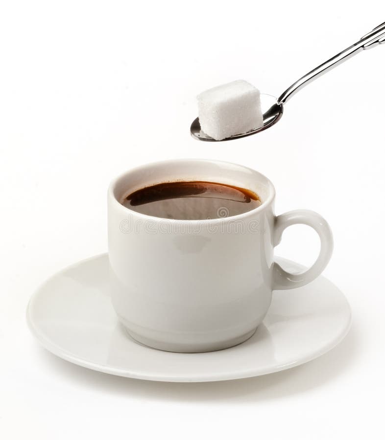 Cup of black coffee stock image. Image of cube, brewed - 8394265