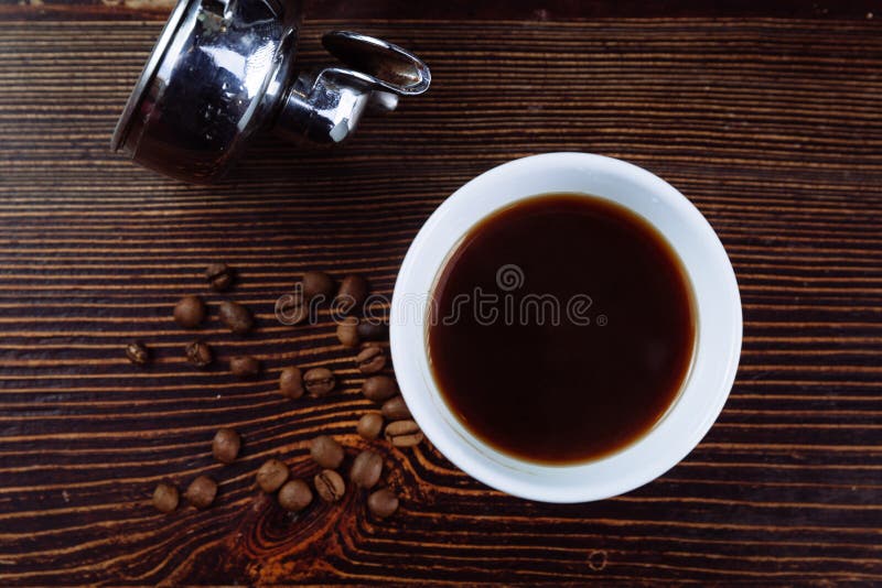 A Cup of Black Coffee and Filter Holder of Espresso Stock Image Image