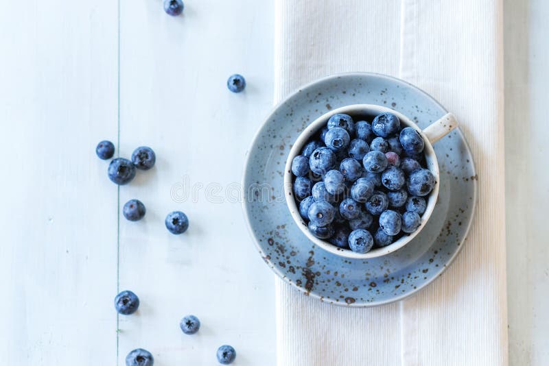 Cup of blueberries