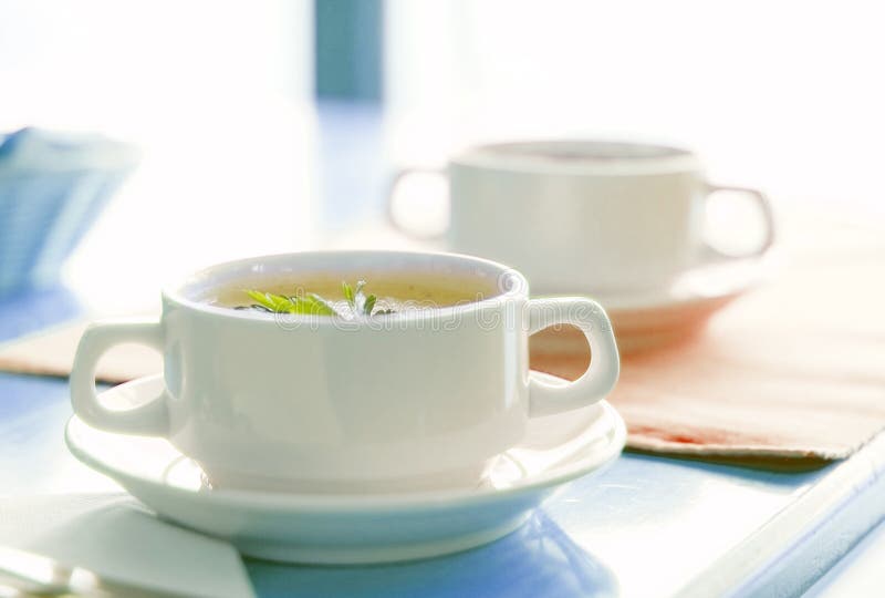 Cup of bouillon stock photo. Image of restaurant, bouillon 12415854