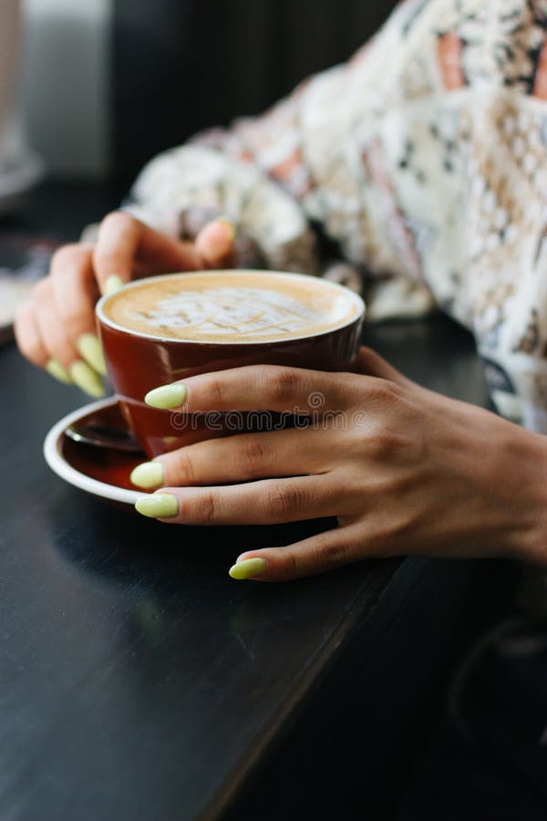 Cup of cappuccino with latte art royalty free stock image Cup of cappuccino with latte art royalty free stock image