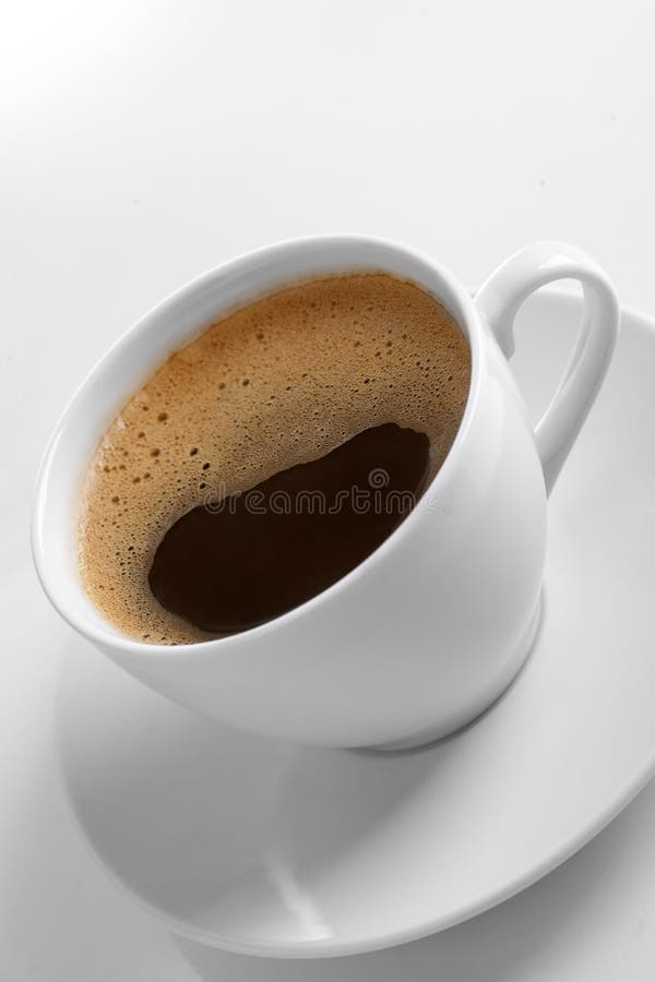 Cup of Coffee with Beautiful Foam Top View Stock Image Image of