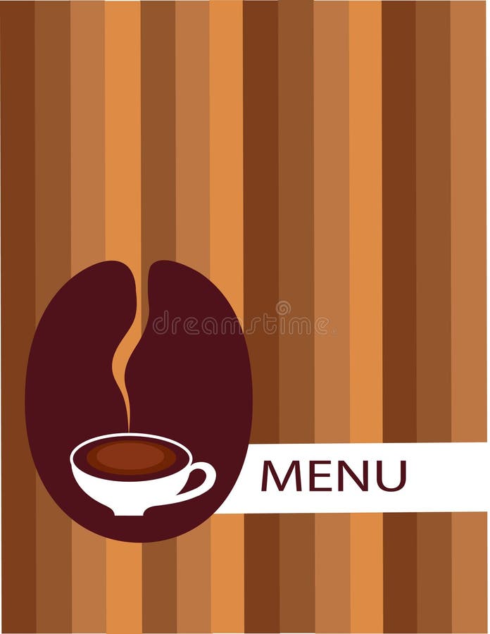 Cup of coffee with bean menu