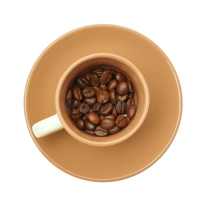 Cup with coffee beans stock photo. Image of beans, isolated 18764944
