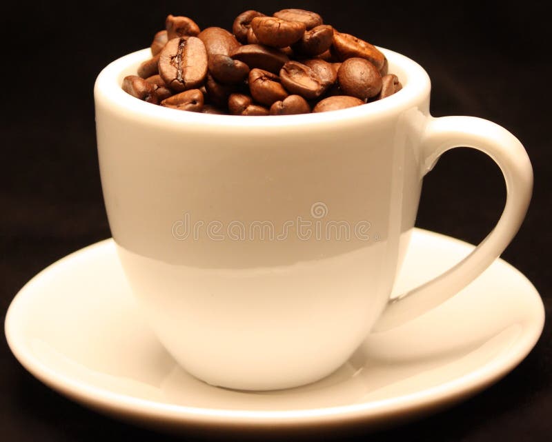 Cup of coffee beans stock image. Image of aroma, drinking 7499067