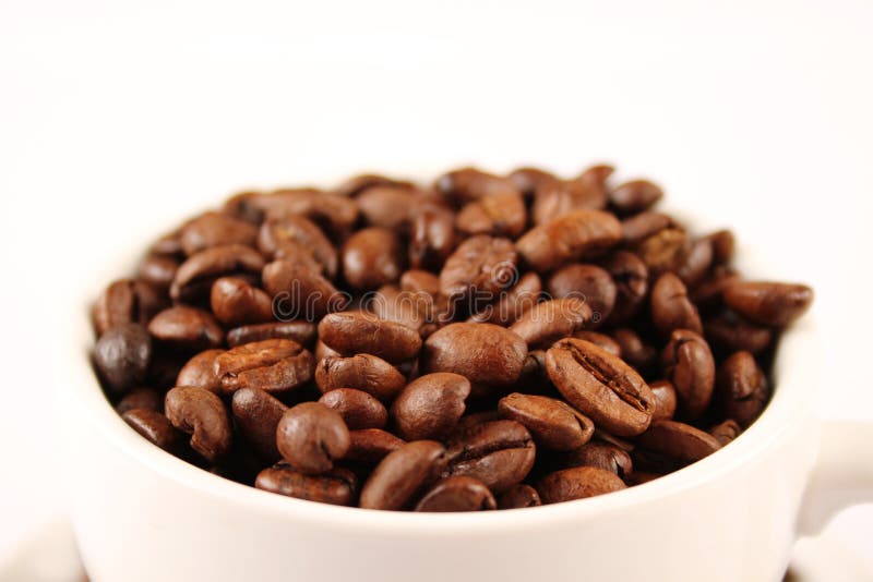 Cup of coffee beans stock image. Image of seed, copy 32344057