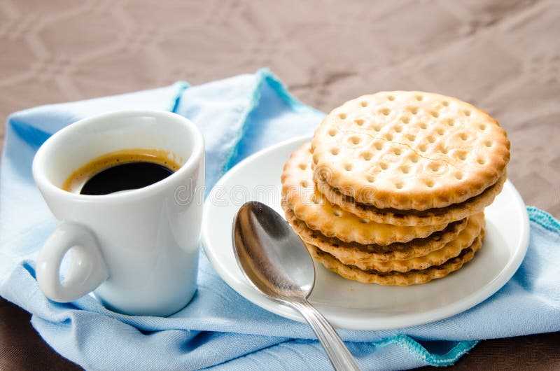 Cup of Coffee with Biscuits Stock Image Image of beverage, espresso