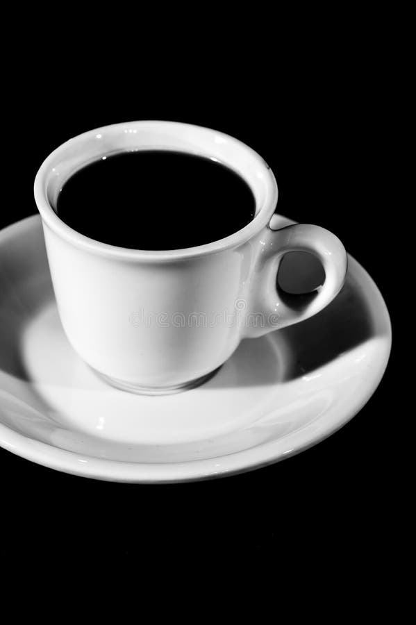Cup Of Coffee On Black Background Stock Image Image of drink, closeup