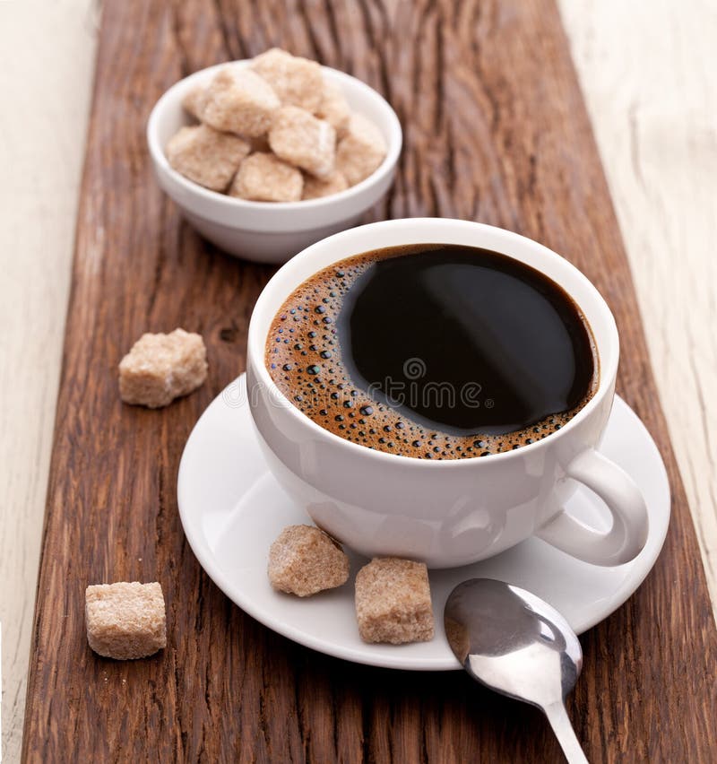Cup Of Coffee With Brown Sugar. Stock Image Image of grind, crop