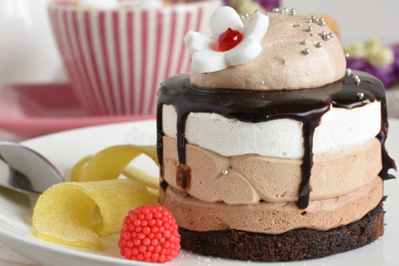 Cup of coffee and cake stock photo. Image of fresh, decorative 73113740