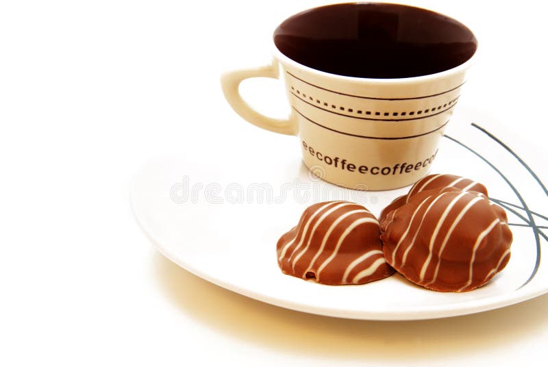 Cup of coffee with chocolate