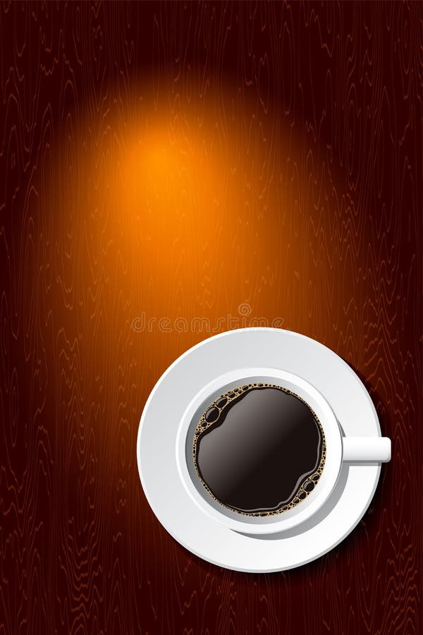 Cup of coffee on the desk. Vector