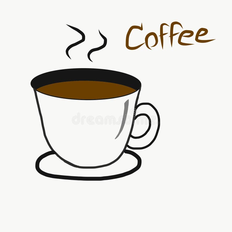 A Cup Of Coffee Drawing On White Background Stock Illustration Illustration Of Background Drawing