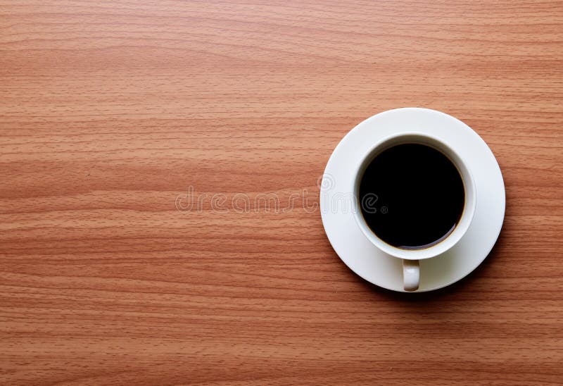 Cup of Coffee Espresso on Saucer on Wooden Table Stock Image Image of