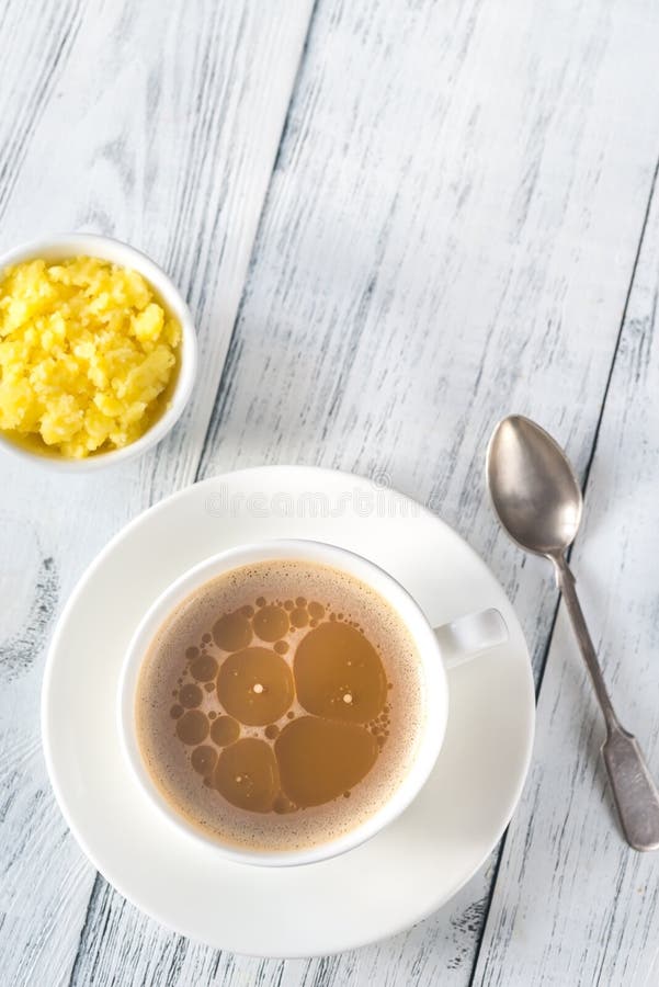 Cup of Coffee with Ghee Butter Stock Image Image of copy, coffee