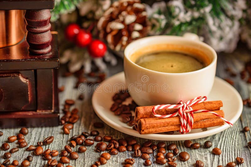 Cozy Winter Setting with Cup of Coffee Stock Photo - Image of morning ...