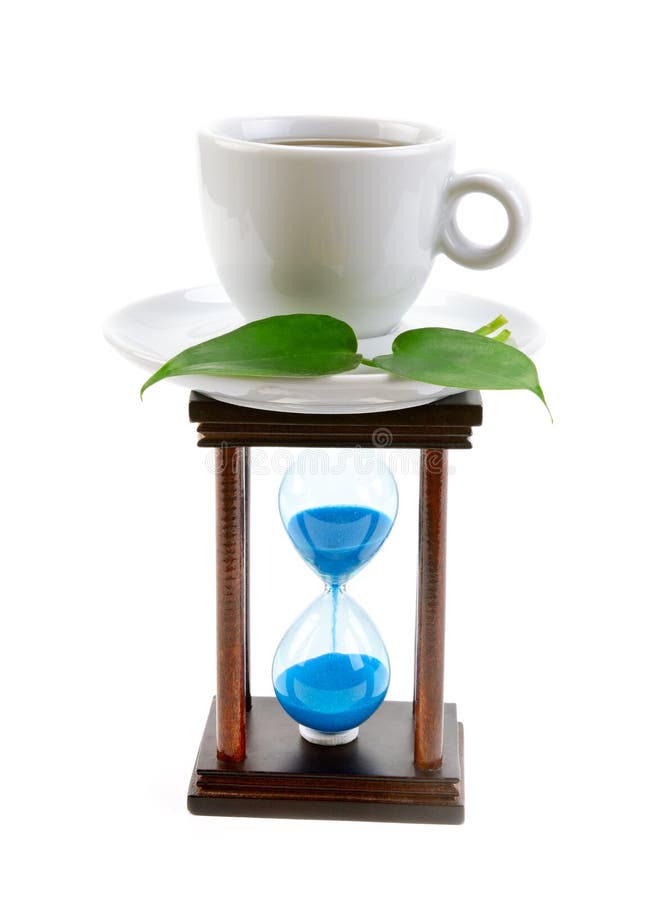 Tea cup and hourglass stock photo. Image of glass, hours 31437088