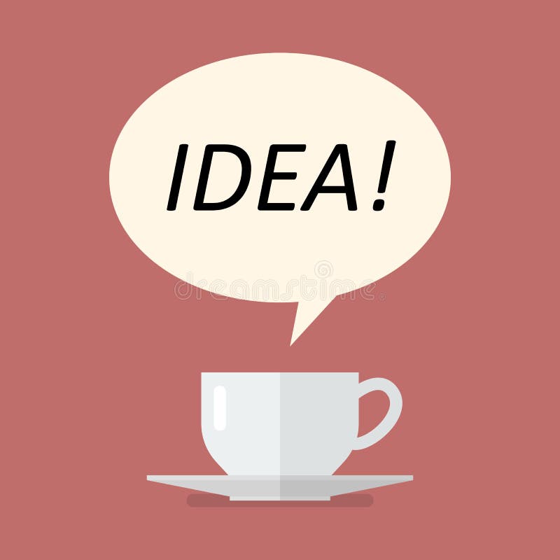 Cup of coffee with idea bubble stock illustration