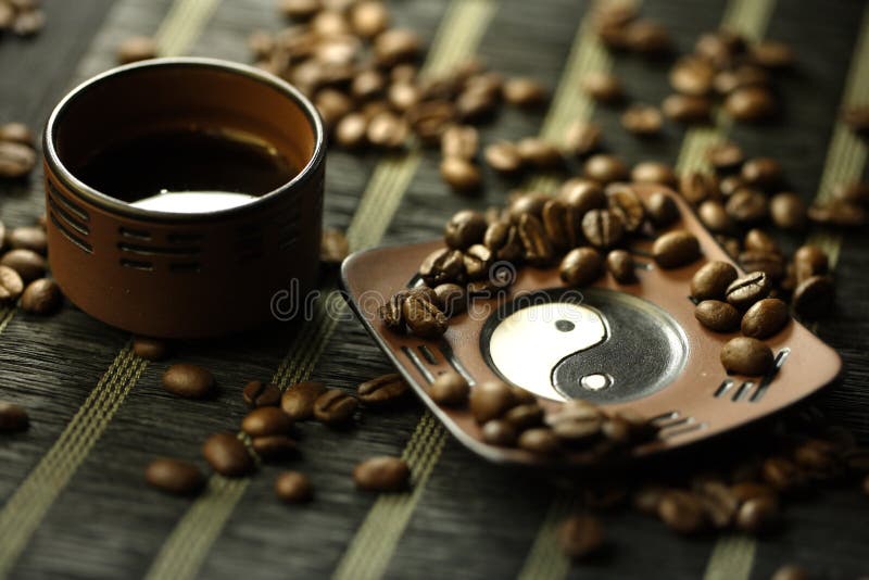 Cup of coffee on the kitchen table