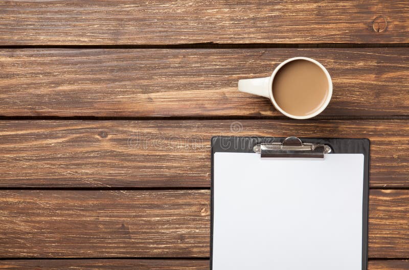 Cup of coffee latte and business tablet stock photo