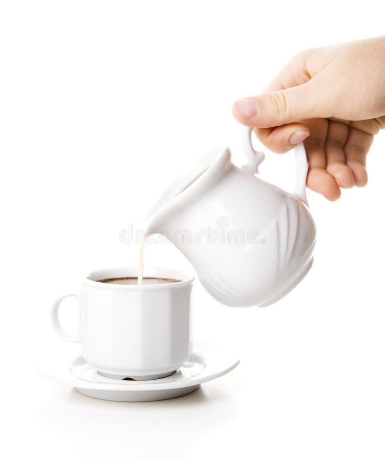 Cup of coffee with milk stock photo. Image of fresh, white 6458006