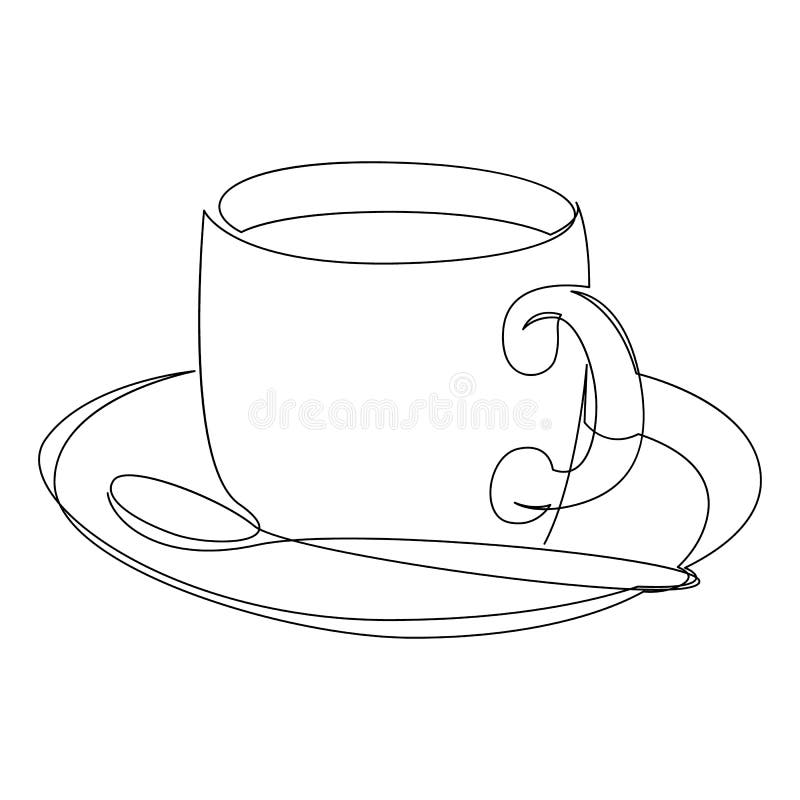 Drawing a cup with coffee and some cookies. — Hive