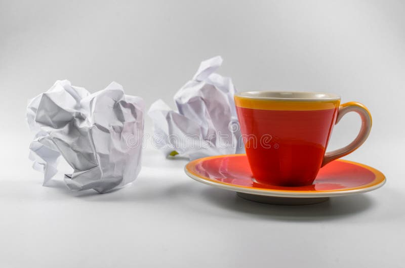 Cup of Coffee with Paper Ball Stock Photo Image of food, caffeine