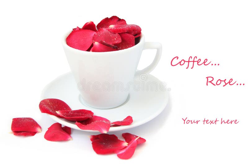 Cup Of Coffee With Rose Petals Stock Image Image of drink, event