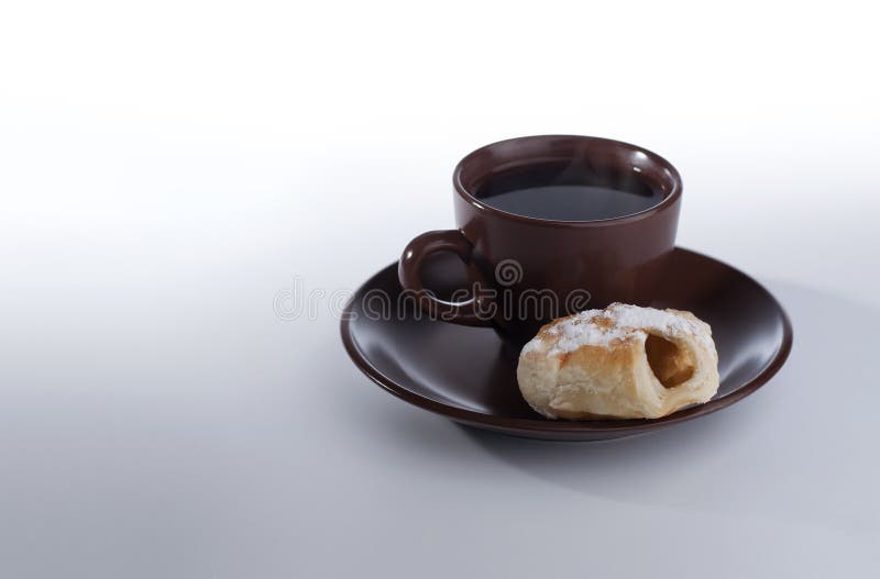 Cup of coffee and snack stock photo. Image of bakery 37354620