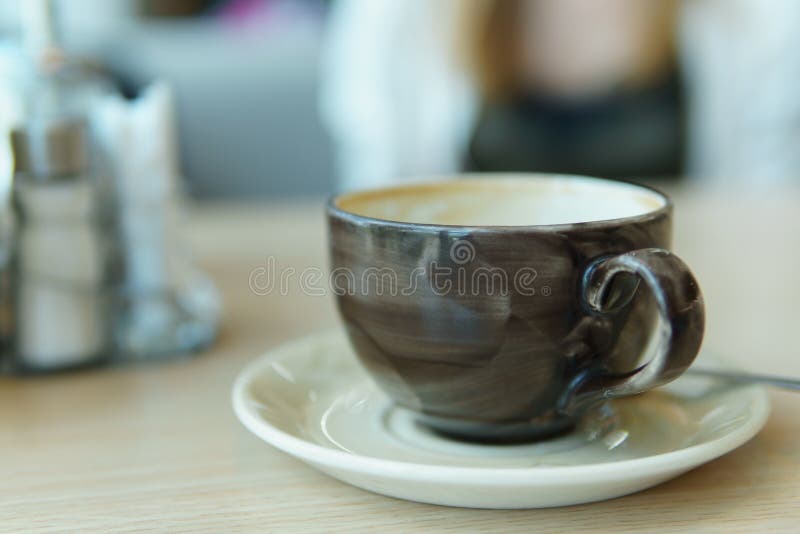 Cup of Coffee on Table in Coffee Shop Cafe Stock Photo Image of interior, modern 99804504