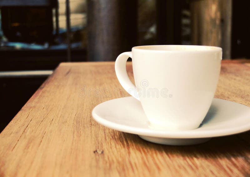 Cup of Coffee on Table at Coffee Shop Stock Photo Image of cafe