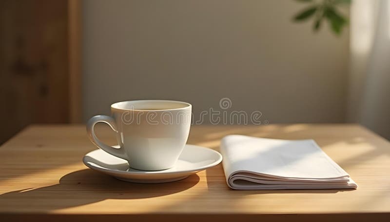 Cup of coffee on a table vector illustration