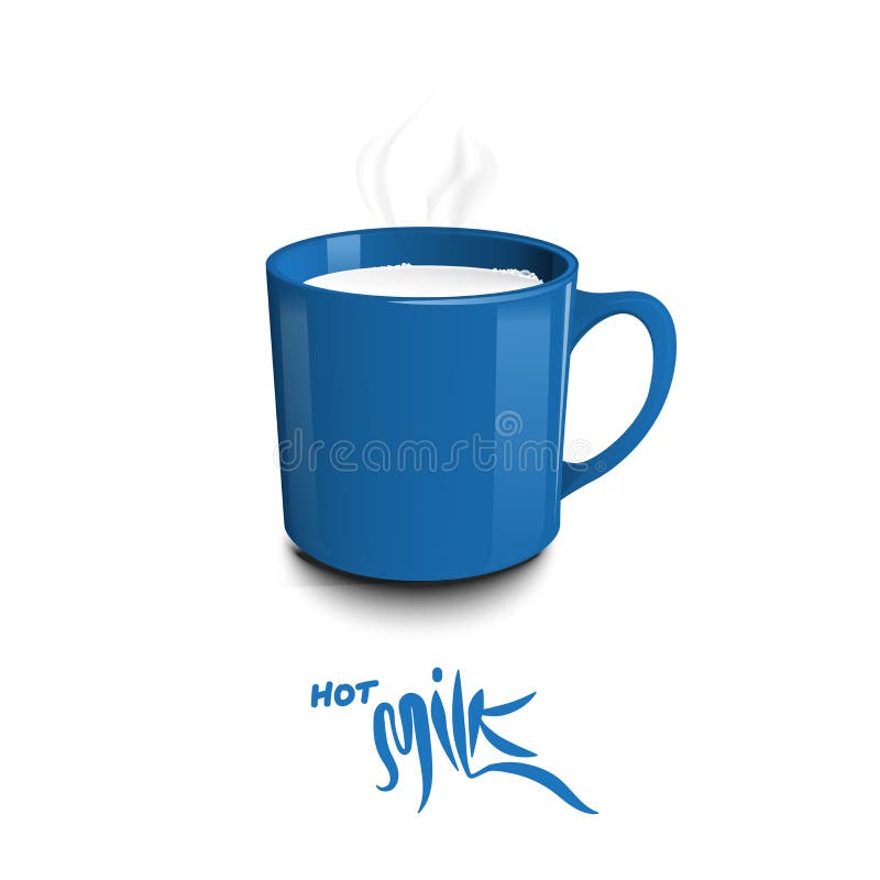 Blue Milk Design with Milk Splash, Farm Animal and Sunset Vector