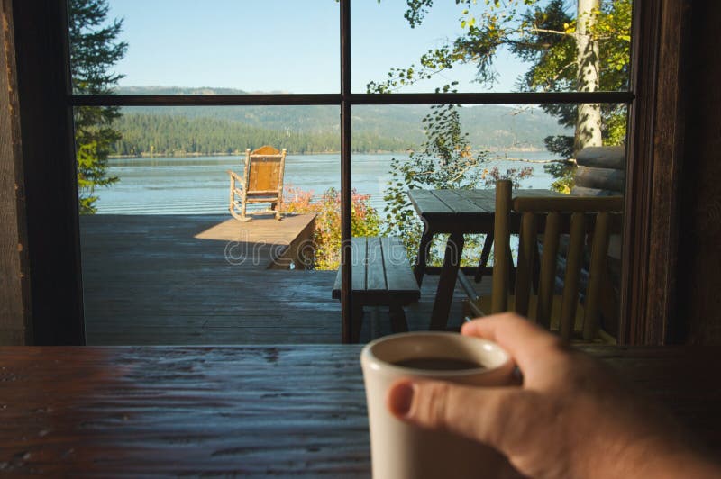 Cup of Coffee and View Of Lake