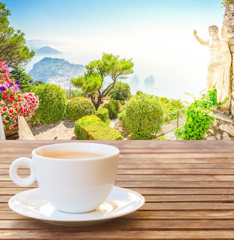 Cup of Coffee at Capri, Italy Stock Photo Image of capri, faraglioni 119913592