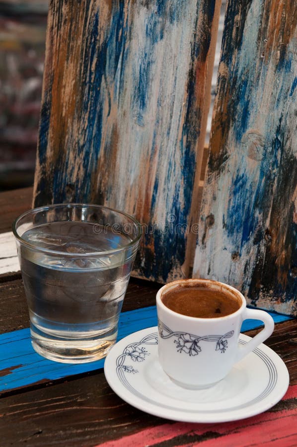 Cup of Coffee and Water on a Coffee Shop Stock Photo Image of roasted, fresh 50004364