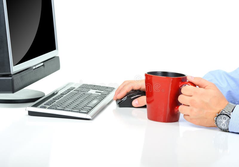 Cup of coffee & work stock image. Image of formal 18118925