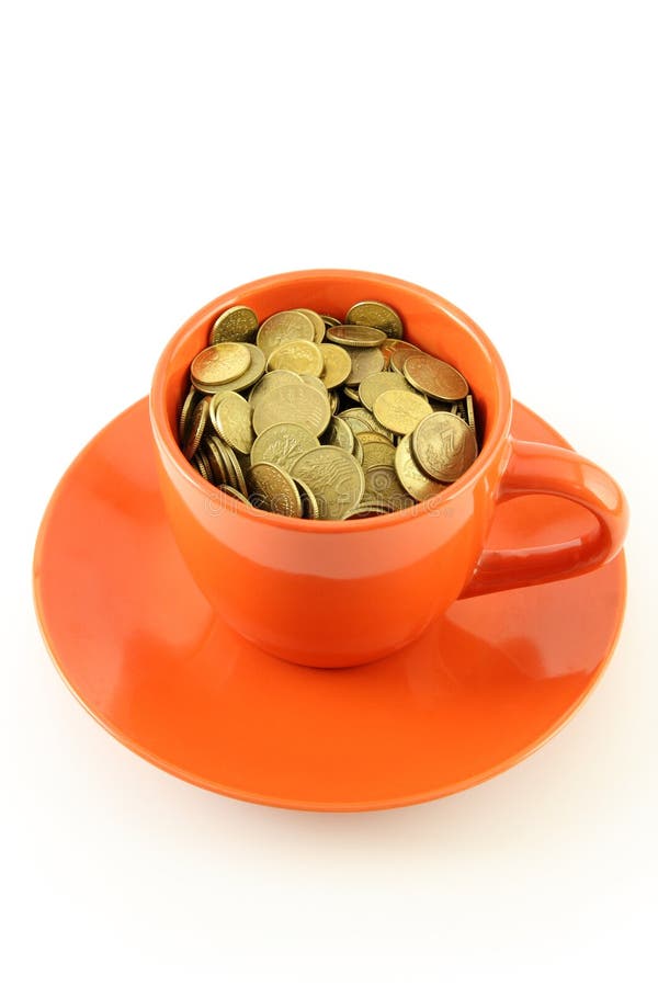 Cup of coins stock image. Image of coins, economy, financial 8743203
