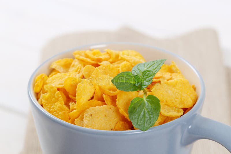 Cup of corn flakes stock image. Image of cereal, crispy 88926345