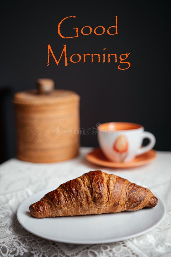 Cup of drink with text `Good Morning` greeting royalty free stock photography